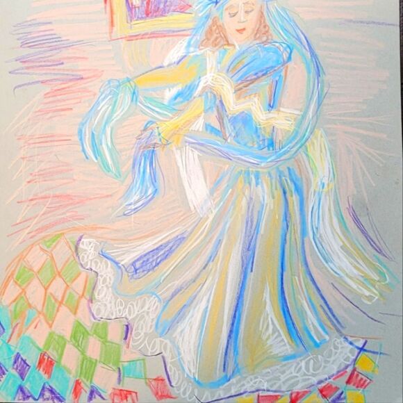 Wendy Gell Artwork Dancing for the King Pencil Drawing - Picture 3 of 5